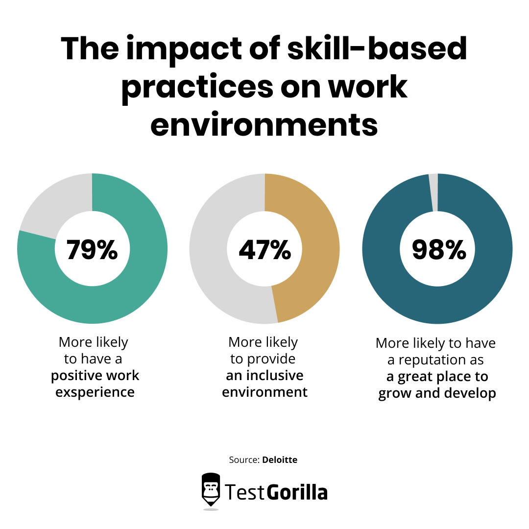 The impact of skill based practices on work environments pie chart