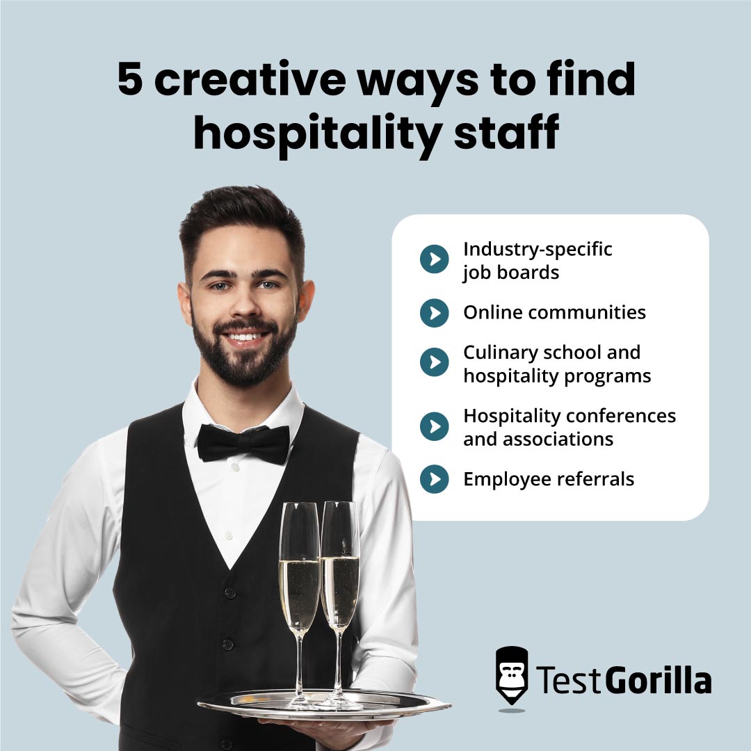 5 creative ways to find hospitality staff graphic