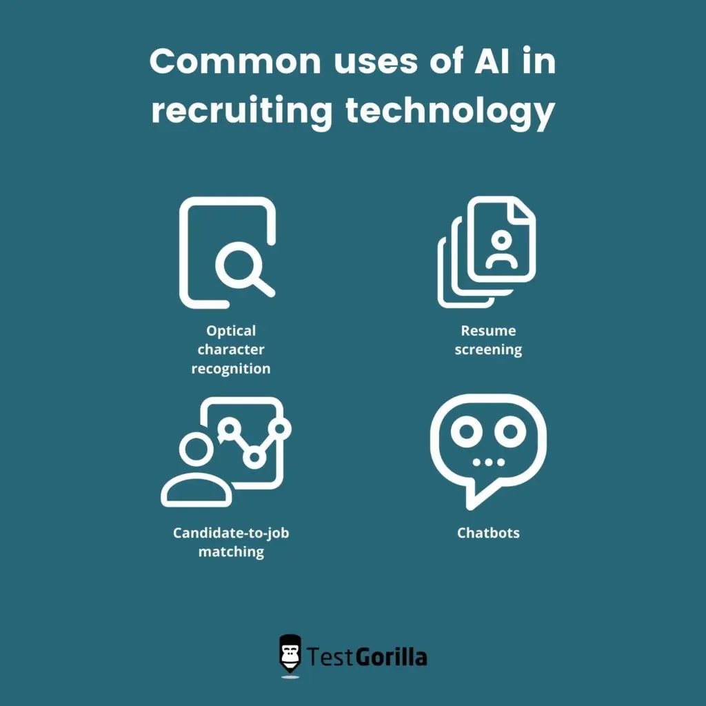 common uses of AI in recruiting technolog