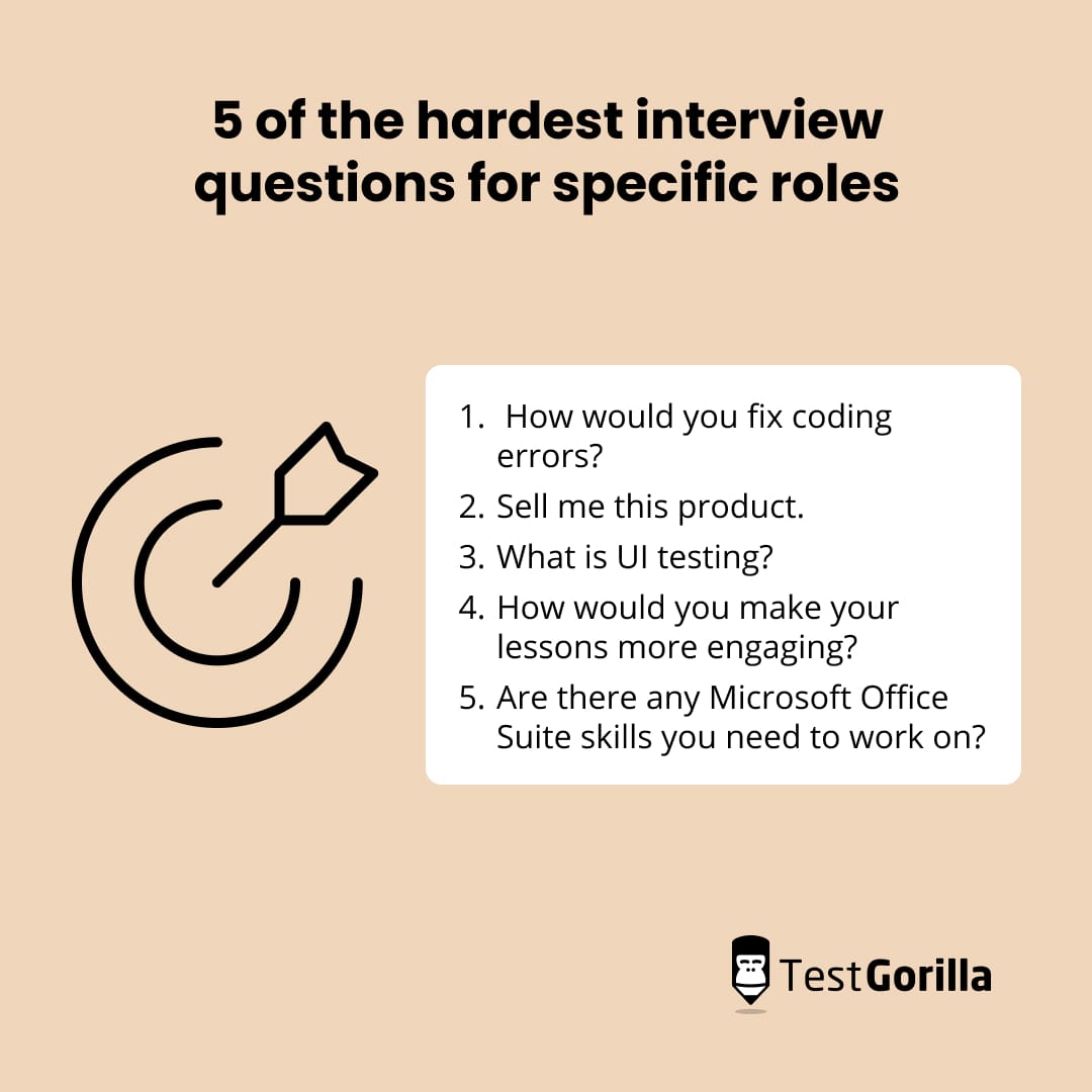 5 of the hardest interview questions for specific roles.
