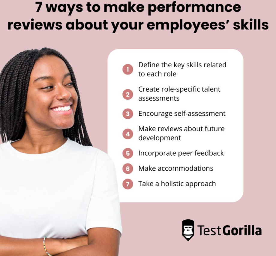 7 ways to make performance reviews about your employee’s skills graphic