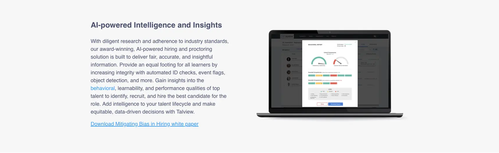 Talview’s reporting and analytics features