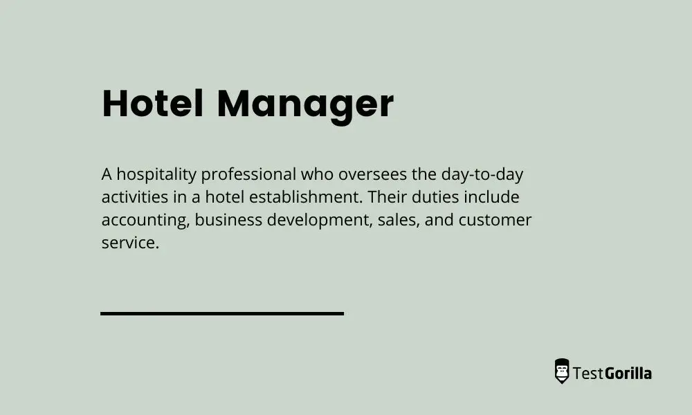 definition of hotel manager