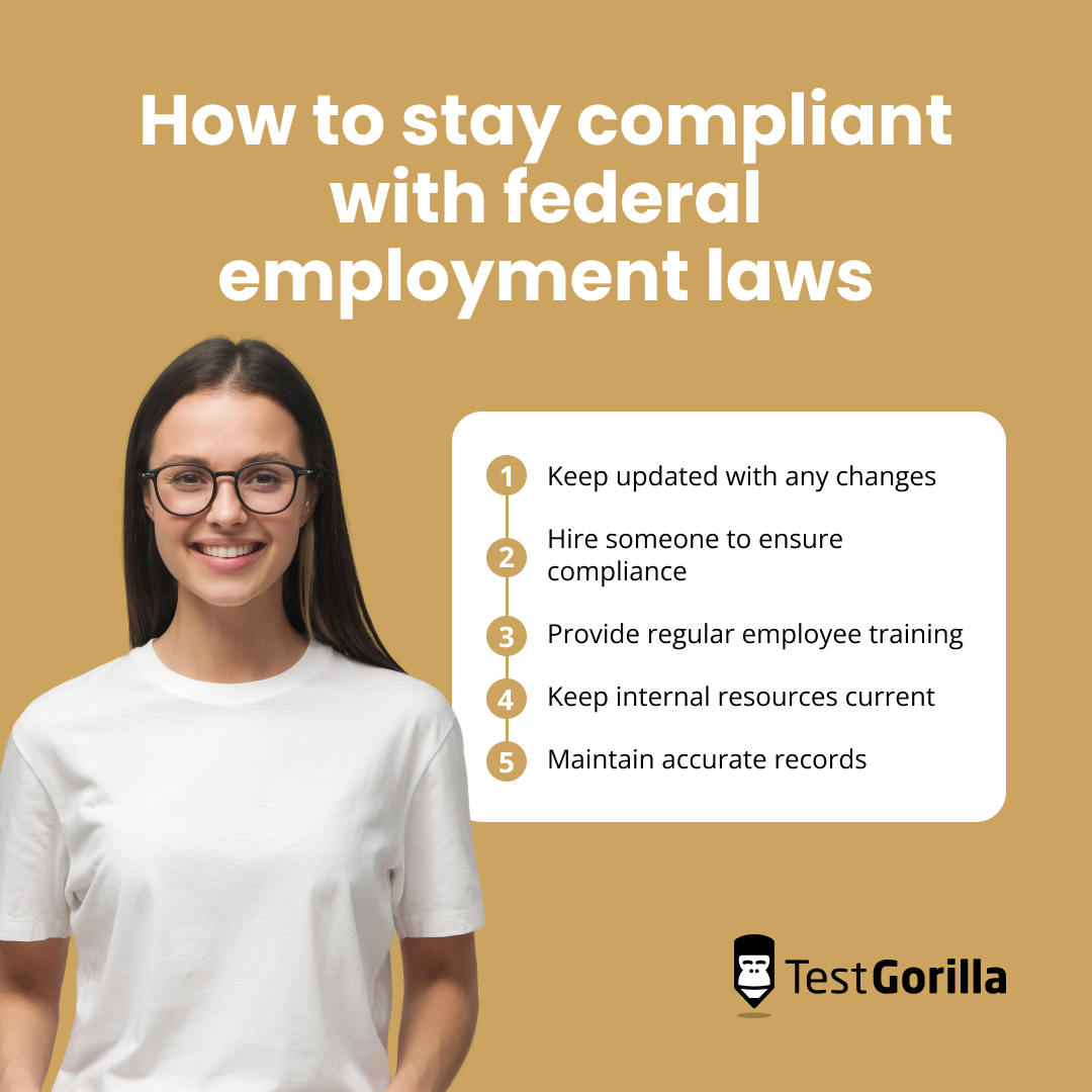 How to stay compliant with federal employment laws graphic