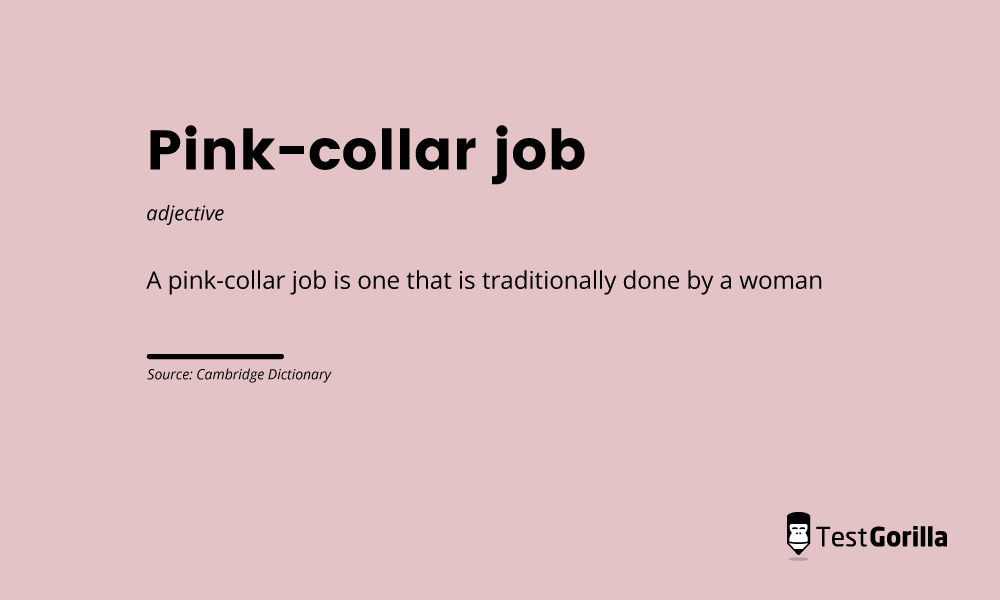jobs dictionary definition of pink-collar job