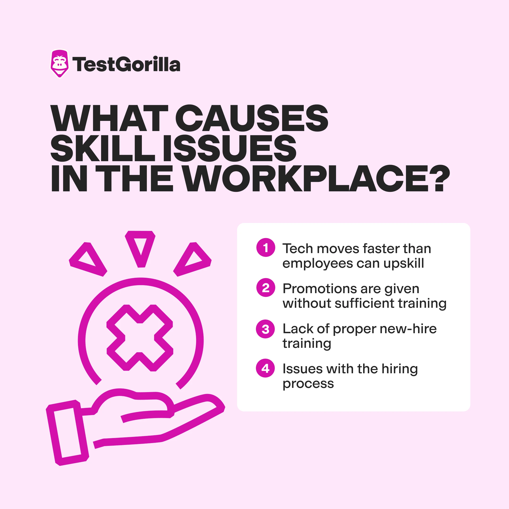 What causes skill issues in the workplace graphic