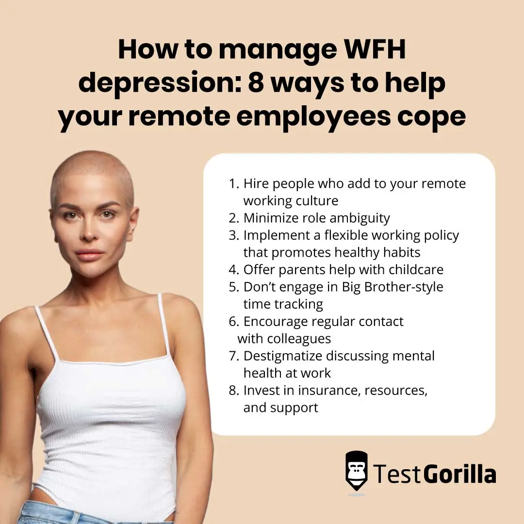 Graphic image showing the 8 ways to help your remote employees cope