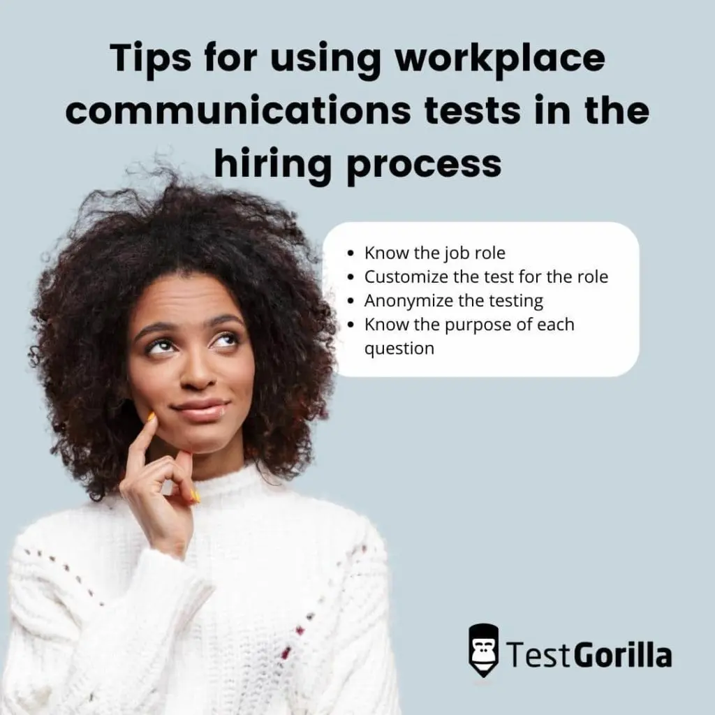 tips for using workplace communications tests in the hiring process