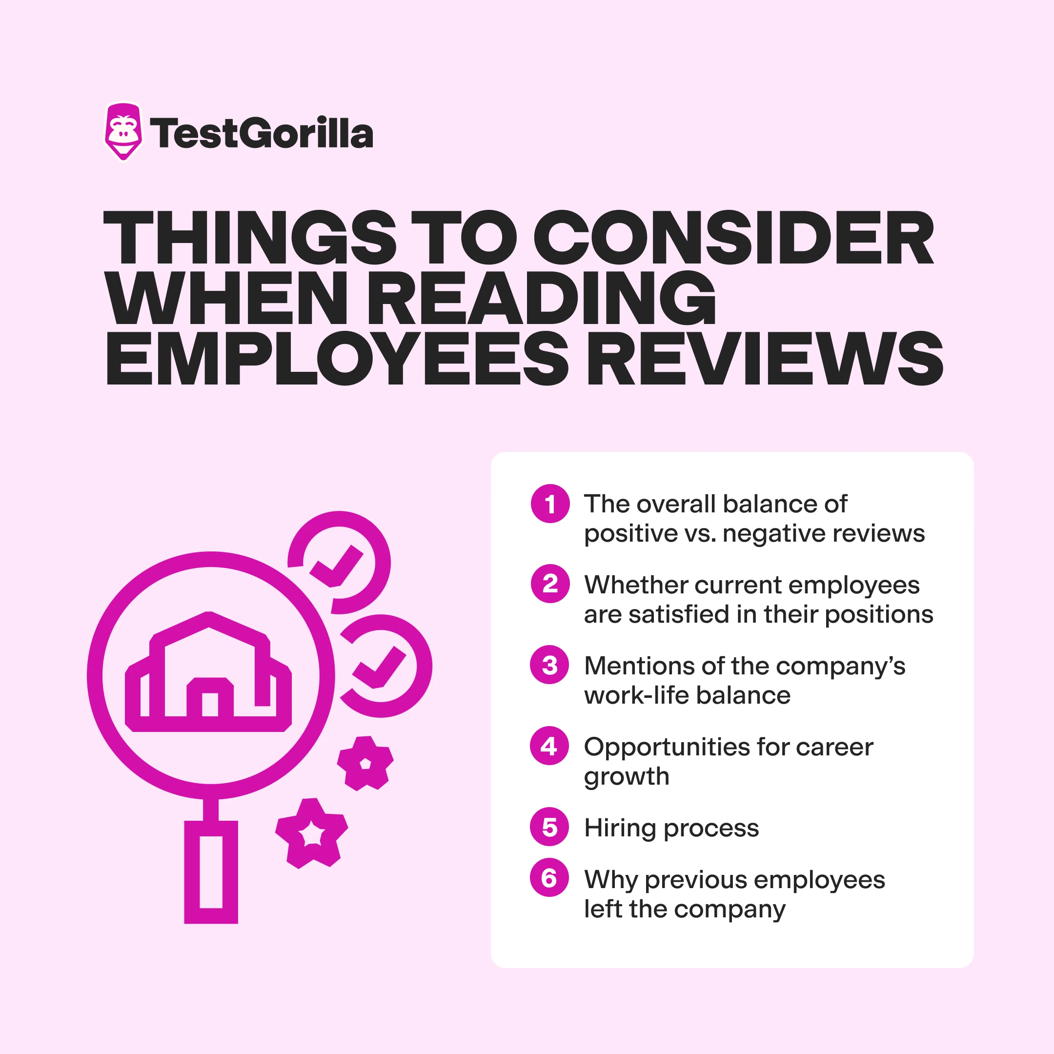 things to consider when reading employee reviews graphic