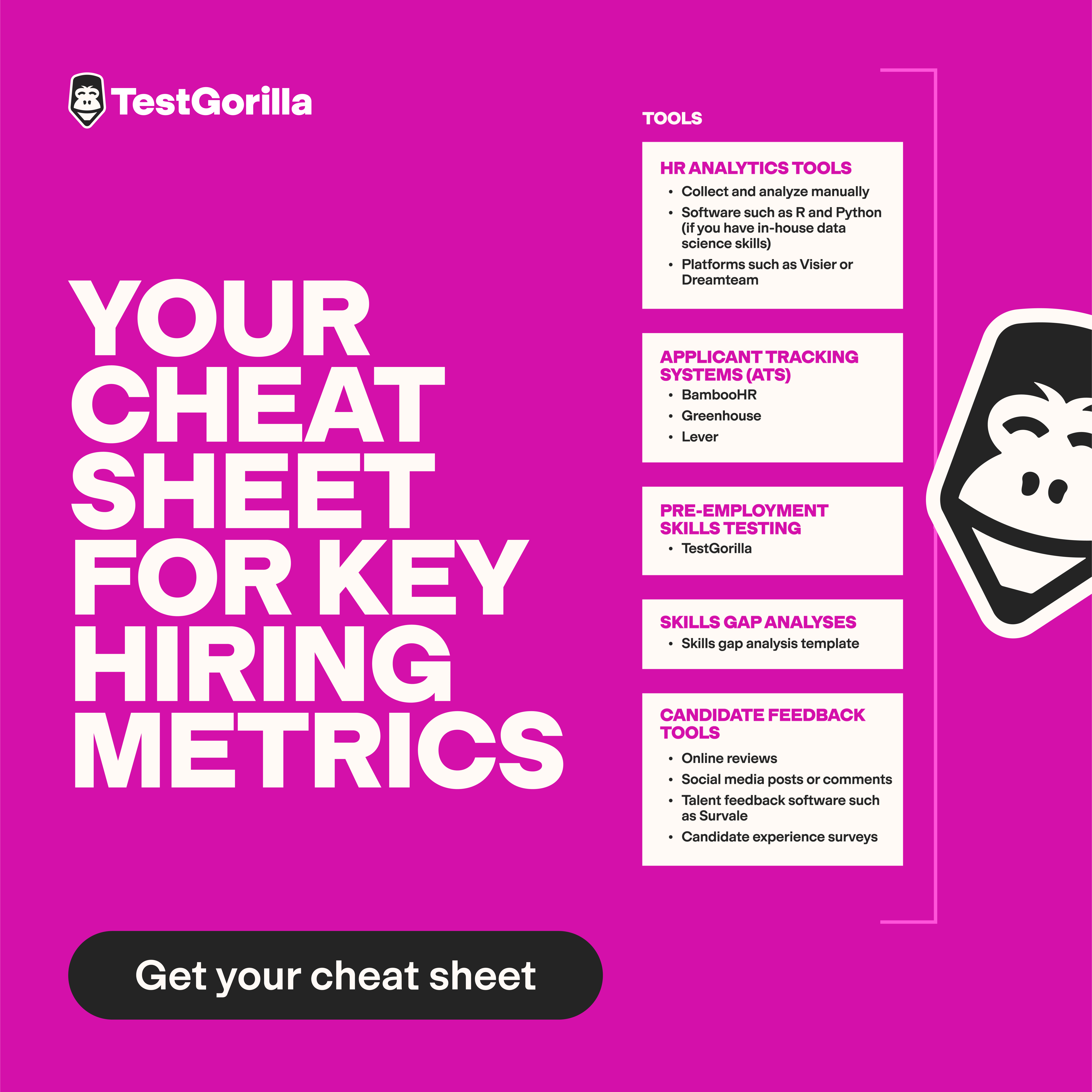 Key hiring metrics cheat sheet cover image