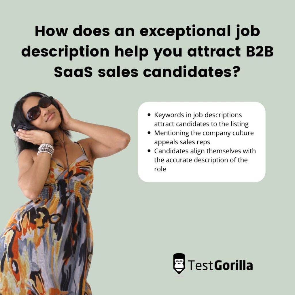 how exceptional job description help you attract B2B SaaS sales candidates