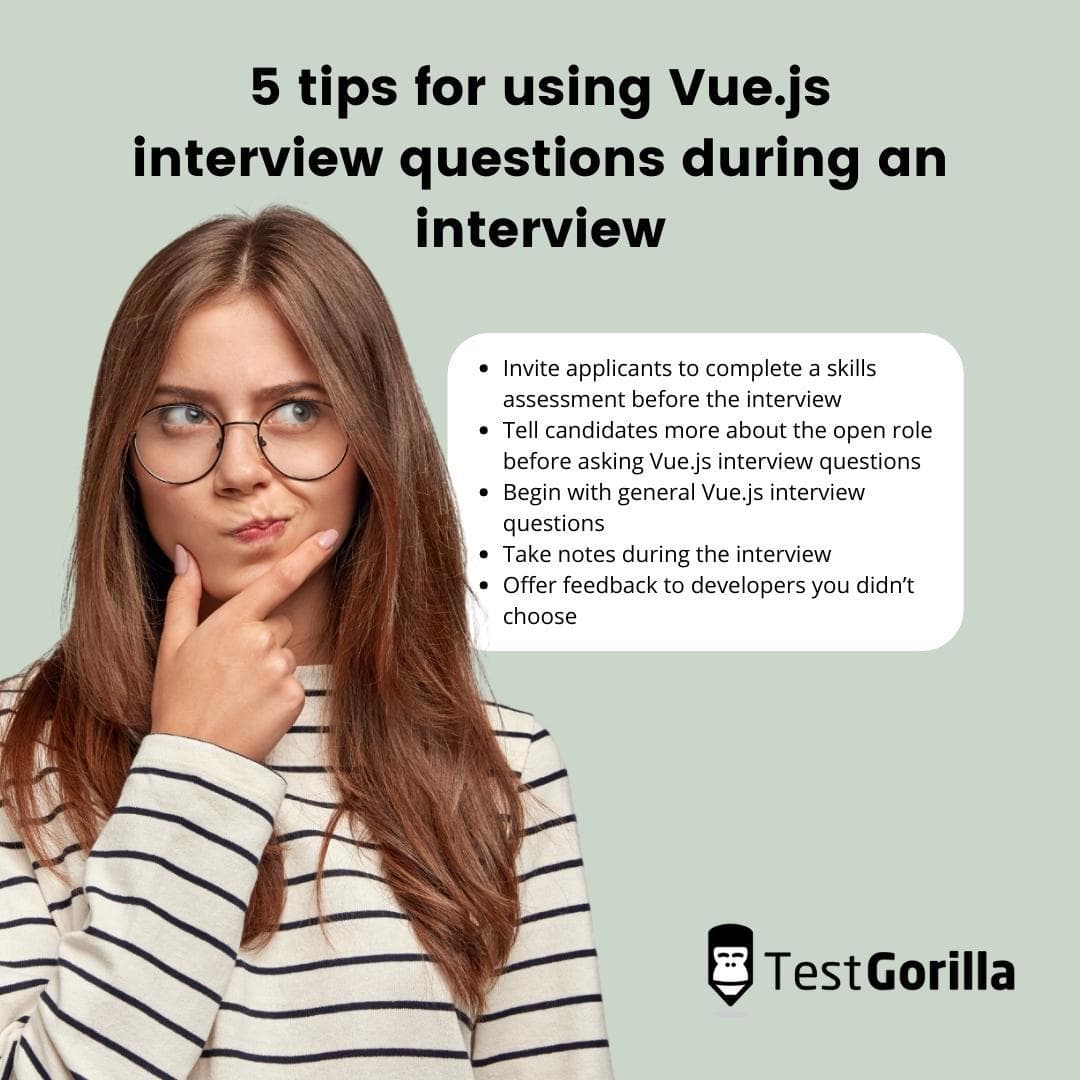 tips for using Vue.js interview questions during an interview