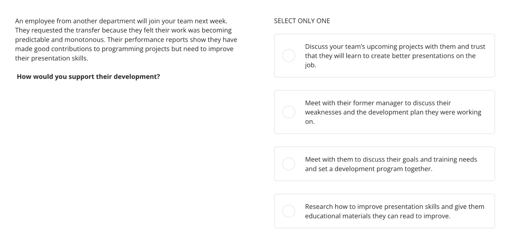 Leadership and People Management test by TestGorilla screenshot