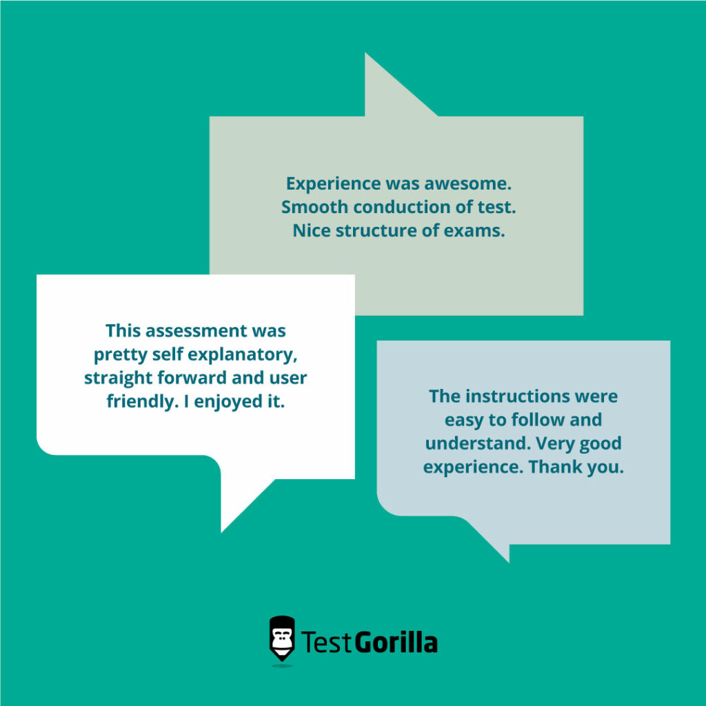 Examples of anecdotal feedback, such as "the experience was awesome" and "the instructions were easy to follow and understand"