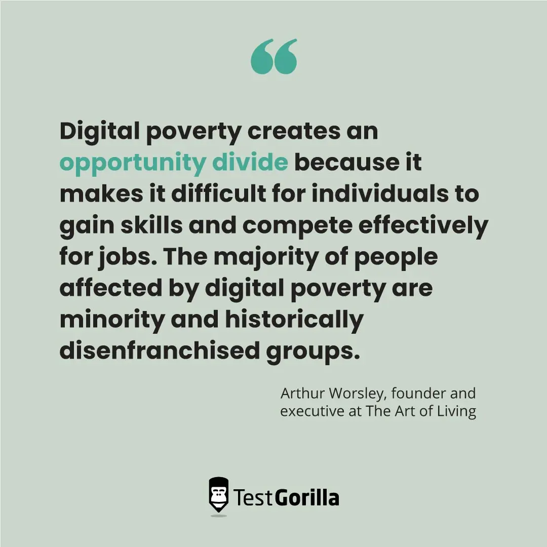 Arthur Worsley 'art of living' quote on digital poverty
