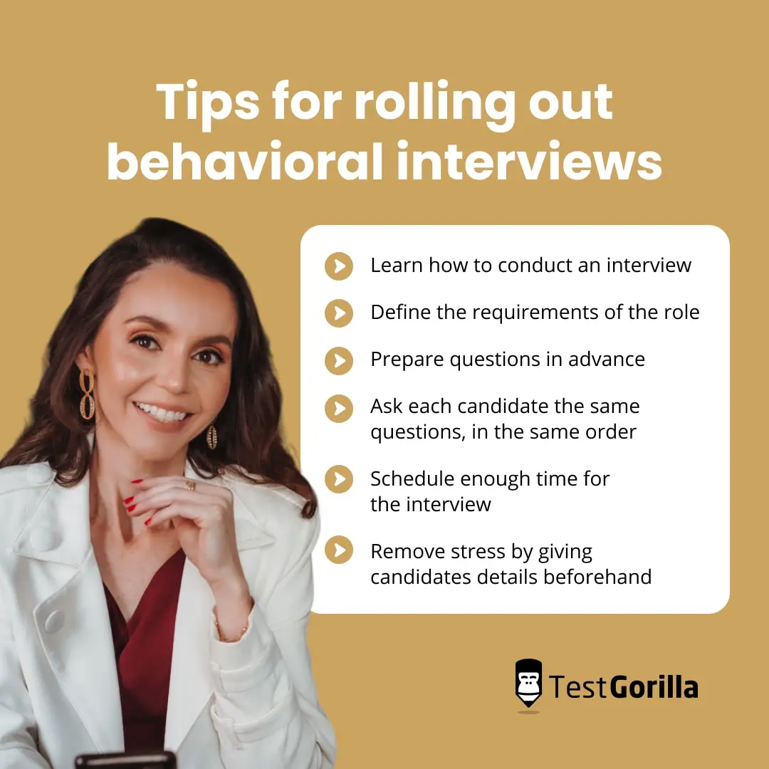 Tips for rolling out behavioral interviews graphic