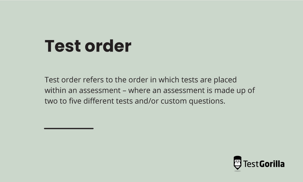 Test order definition