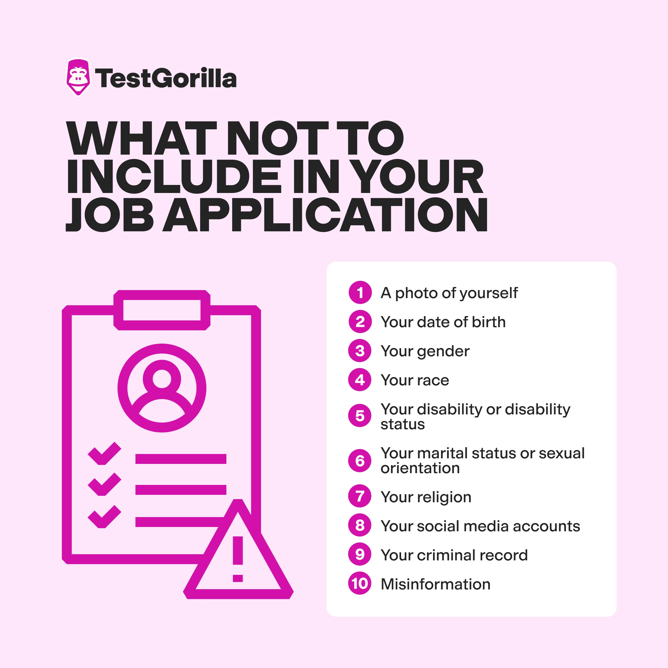 What not to include in your job application