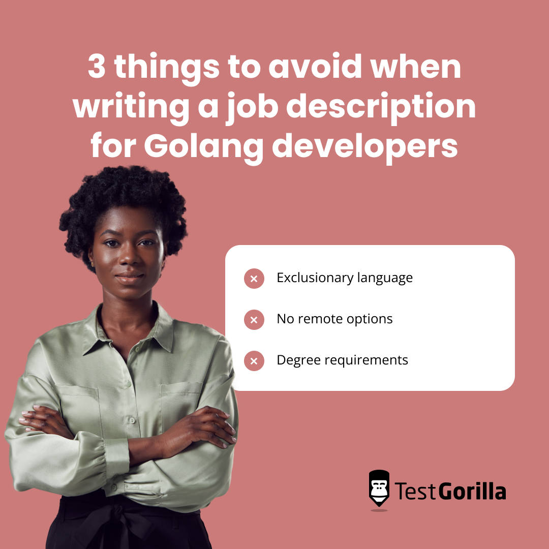3 things to avoid when writing a job description for Golang developers graphic