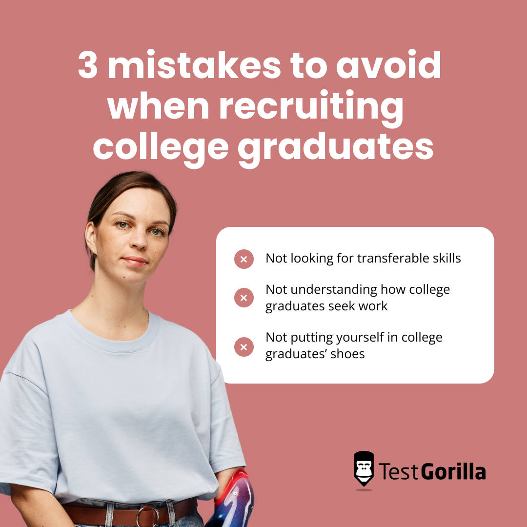 3 mistakes to avoid when recruiting college graduates graphic
