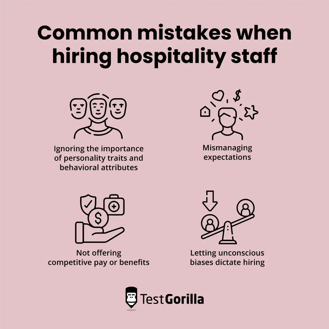 Common mistakes when hiring hospitality staff graphic