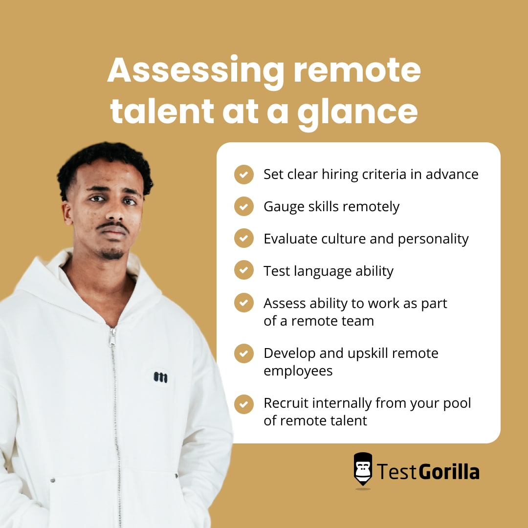 Assessing remote talent at a glance graphic