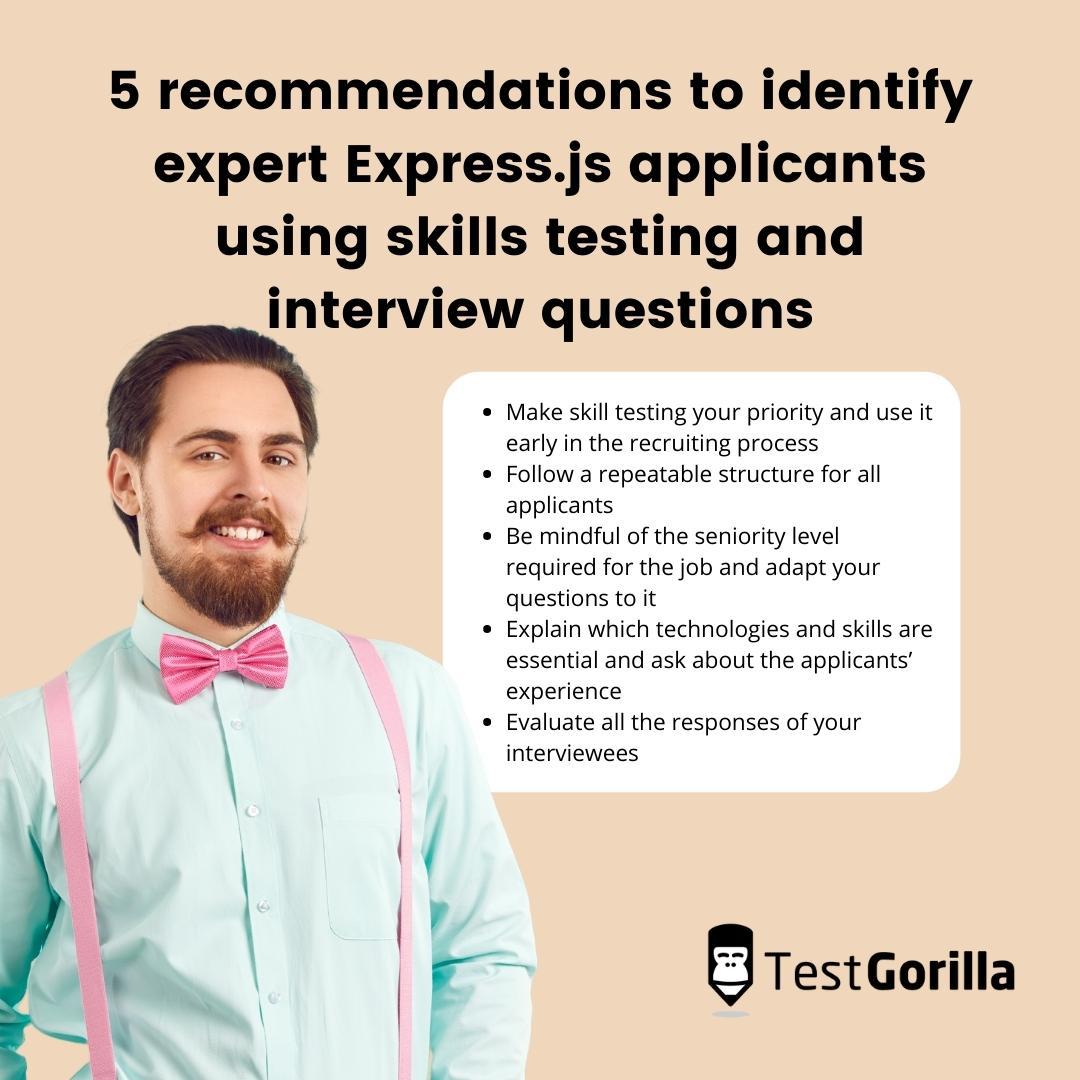 5 recommendations to identify expert Express.js applicants using skills testing and interview questions
