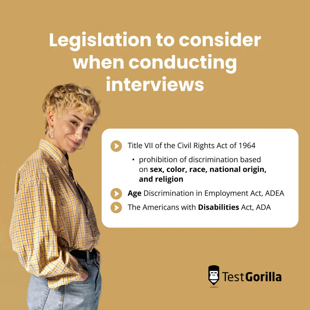 Legislation to consider when conducting interviews graphic