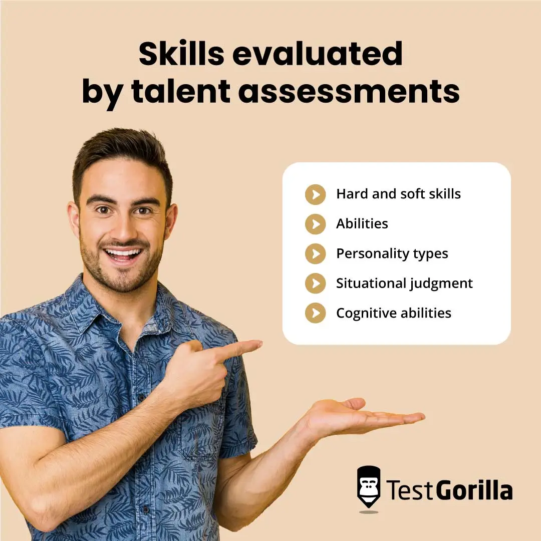 Skills evaluated by talent assessments graphic