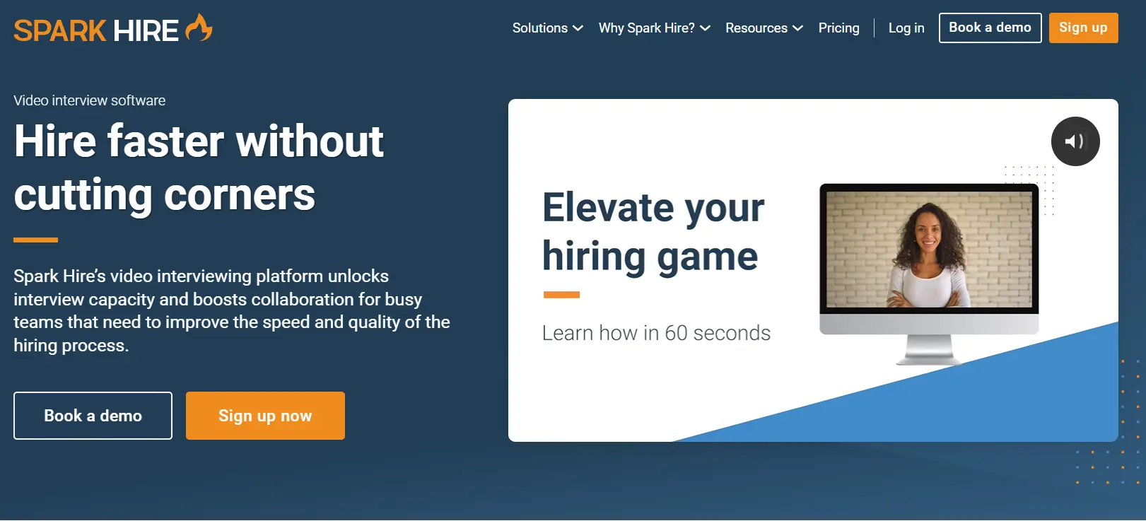 The Spark Hire homepage