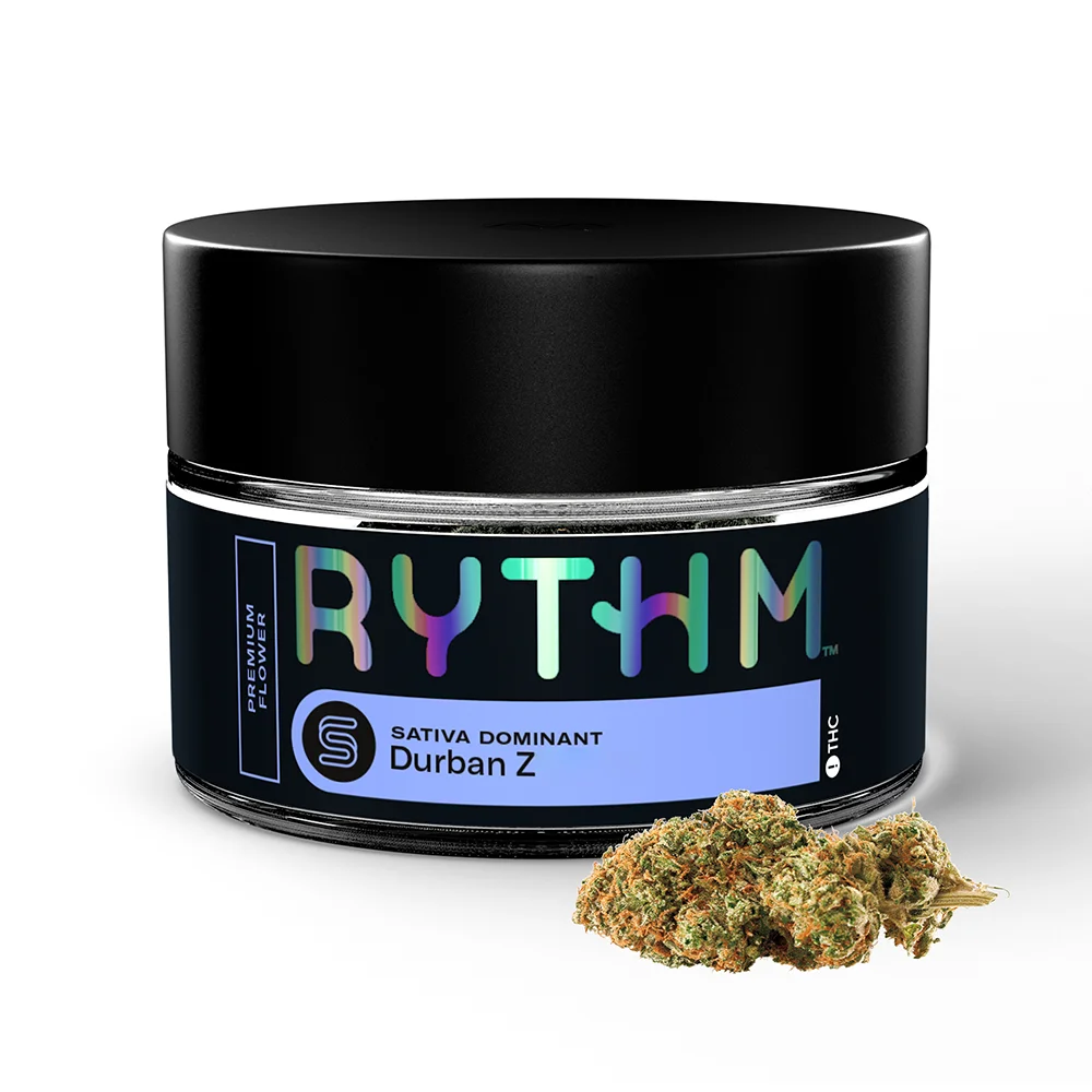 RYTHM-Flower-SATIVA-DurbanZ-kittlez-Jar-3-5g