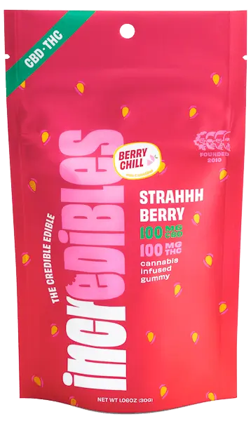 Movies-with-marijuana-incredibles-Strahhhberry-Gummies-bag