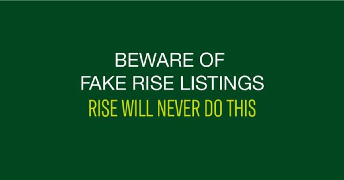 Safe Rise Up Beware of Fake RISE Listings: How to Stay Safe