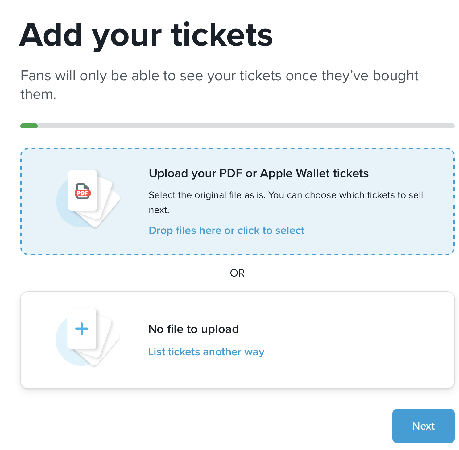 Upload Ticket Screen