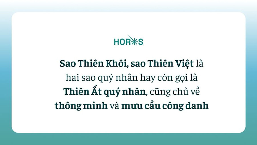 Sao Thiên Khôi, sao Thiên Việt là hai sao quý nhân trong các sao trong tử vi