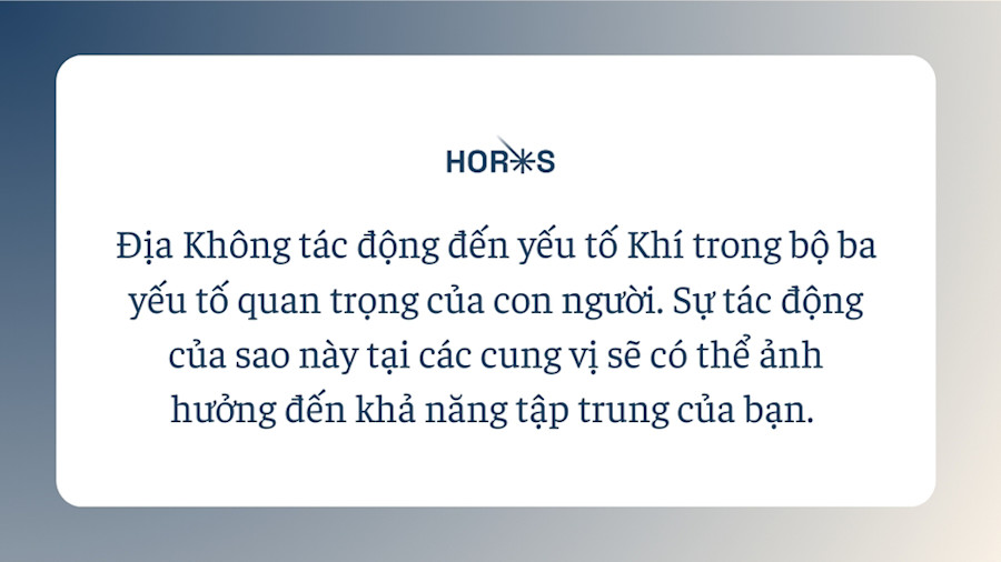 Địa Không một trong số lục sát tinh