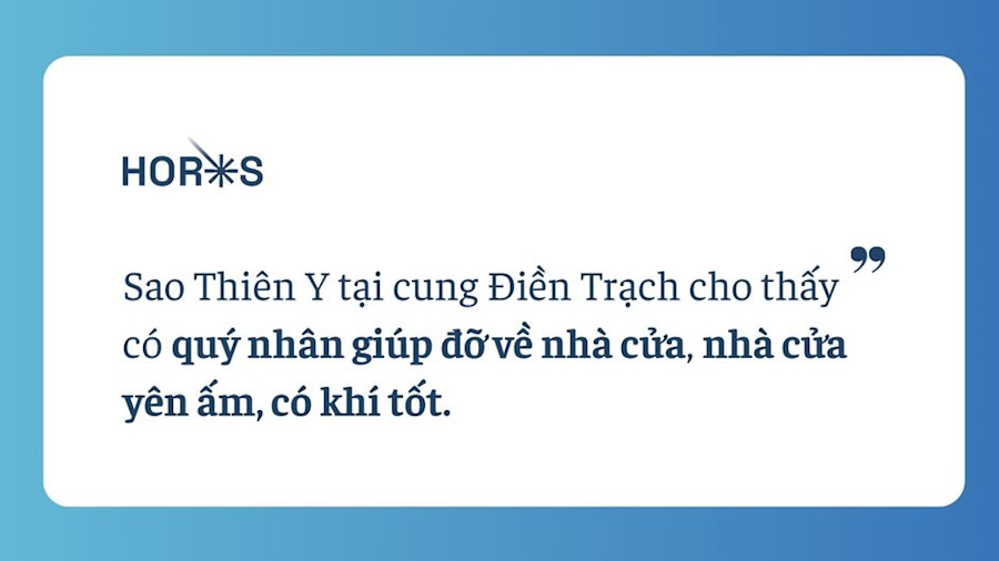 Sao Thiên Y Cung Điền Trạch