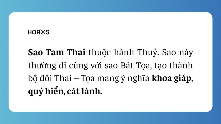 Sao Tam Thai – Ngôi Sao Phù Trợ Khoa Danh