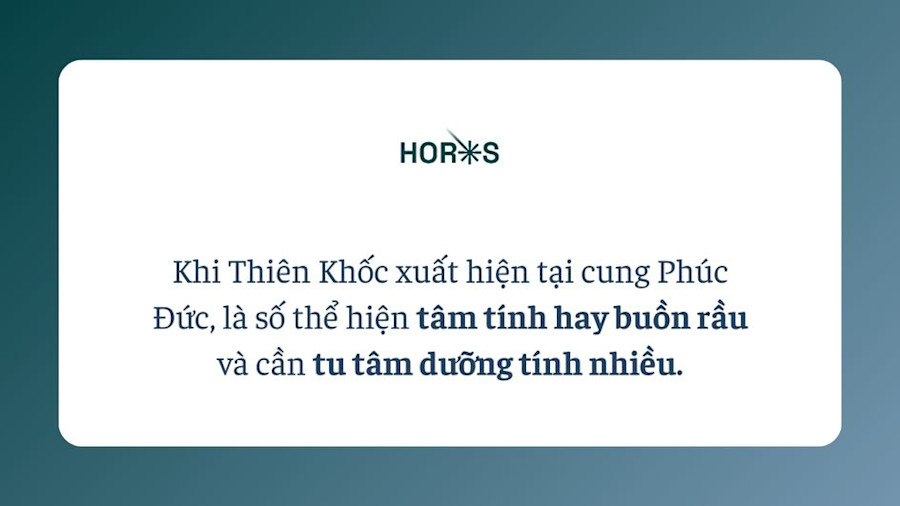 Sao Thiên Khốc Cung Phúc Đức