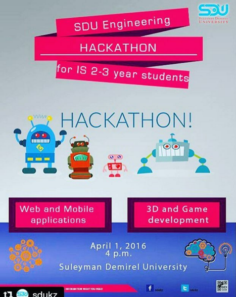 Hackathon announcement in SDU for Information Systems 2nd and 3rd year students