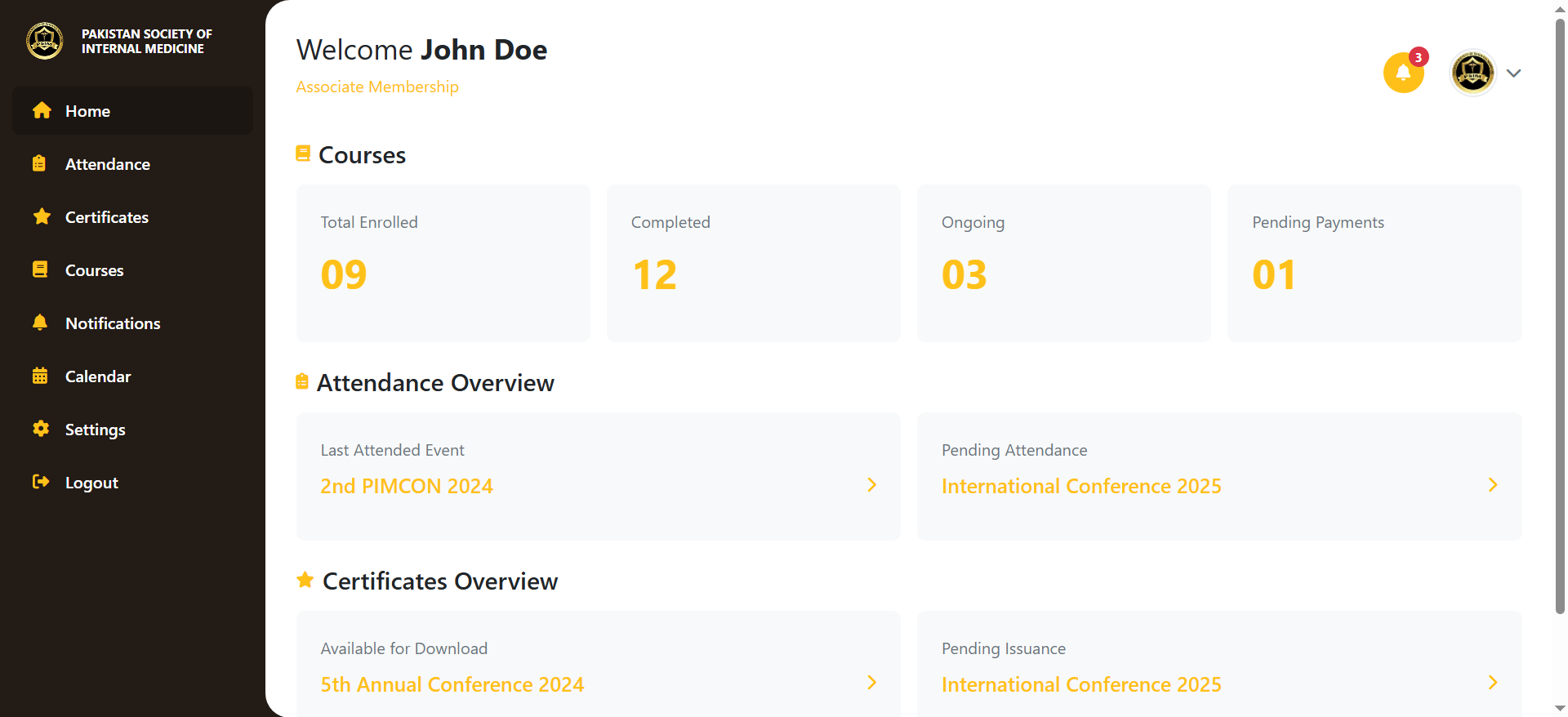 PSIM Membership Dashboard – Laravel Backend for Streamlined Medical Society Operations