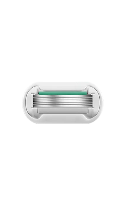 Tête de rasoir rechargeable blanche à 5 lames