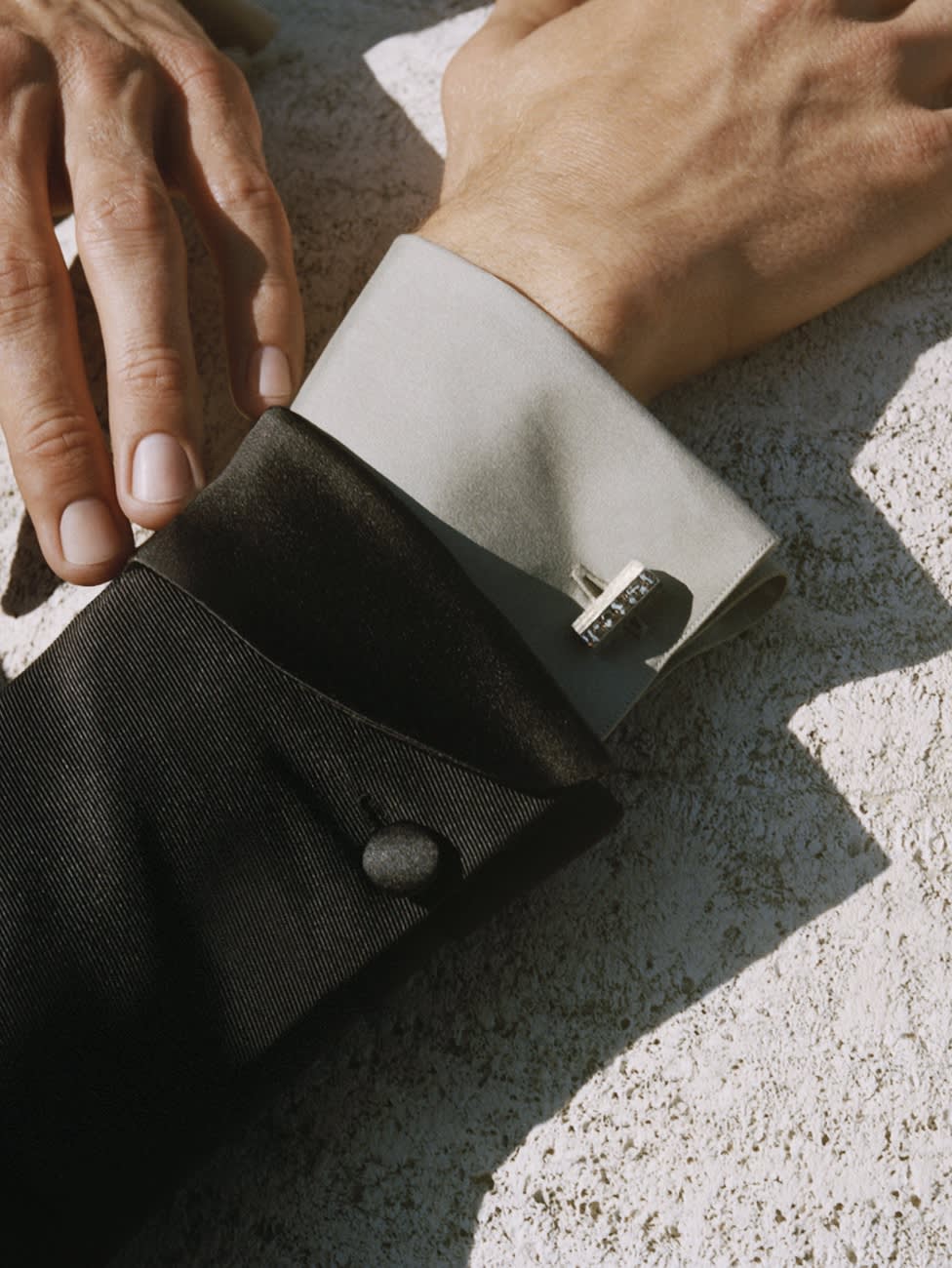 A Brioni silver cufflink