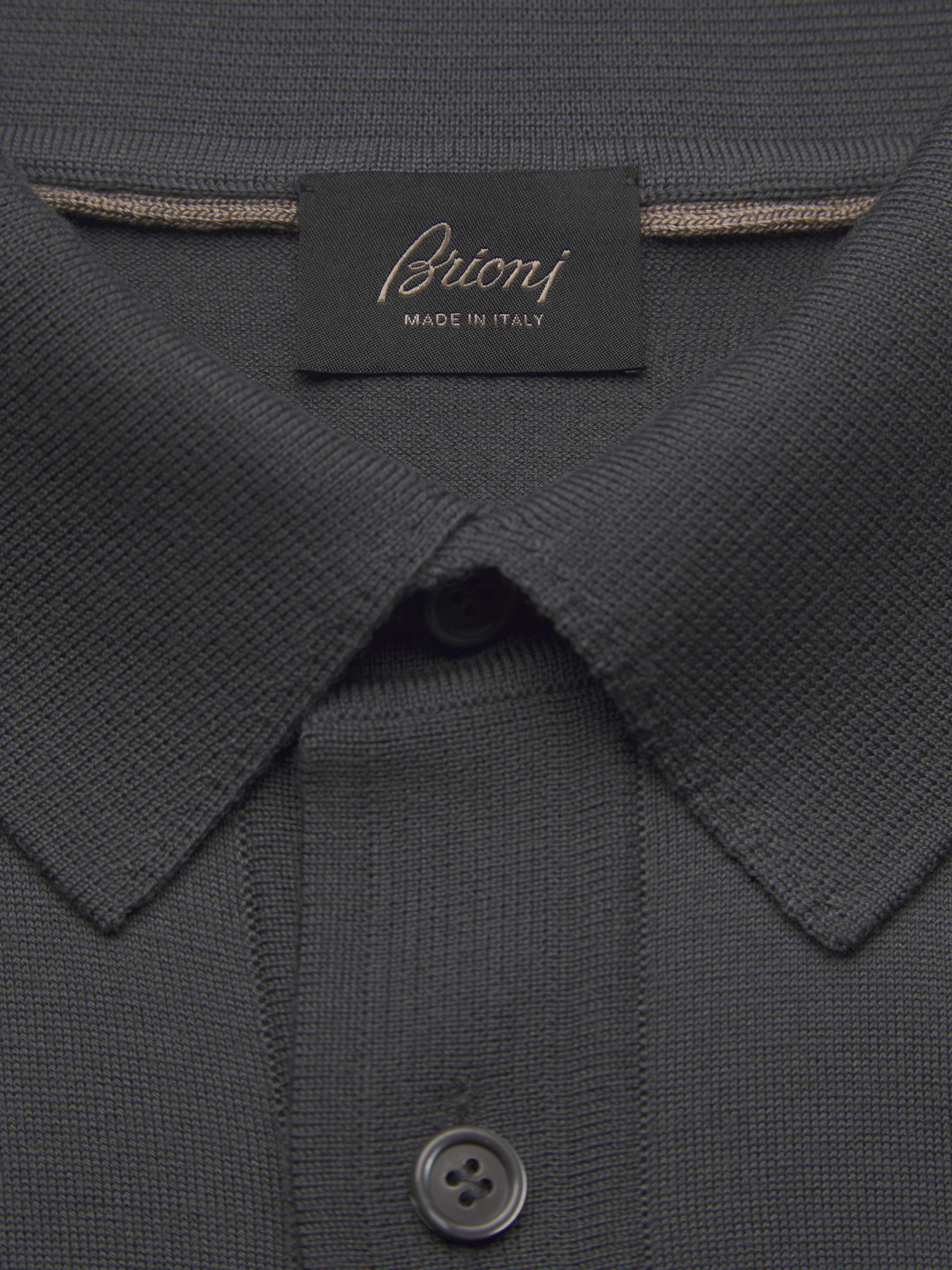 Charcoal grey wool polo shirt | Brioni® EE Official Store