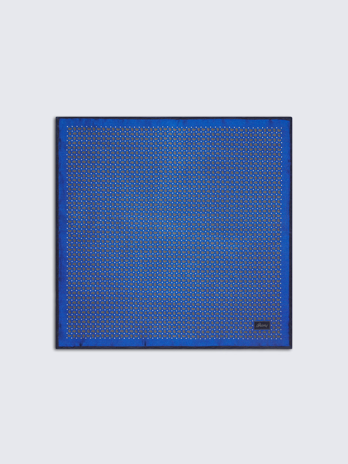 Sky Blue Medallions on Navy SIlk Pocket Square