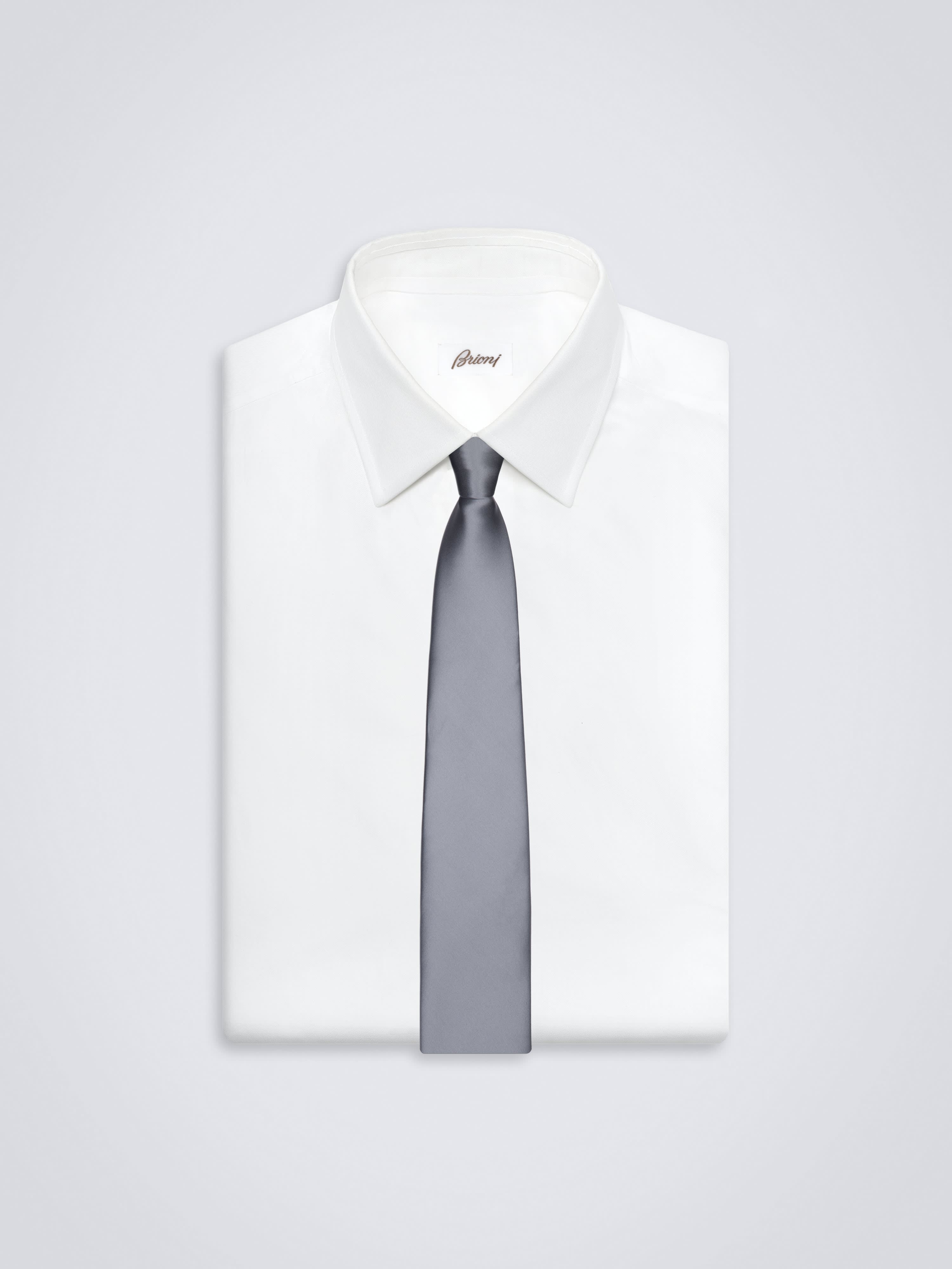 'Essential' light grey silk tie | Brioni® US Official Store