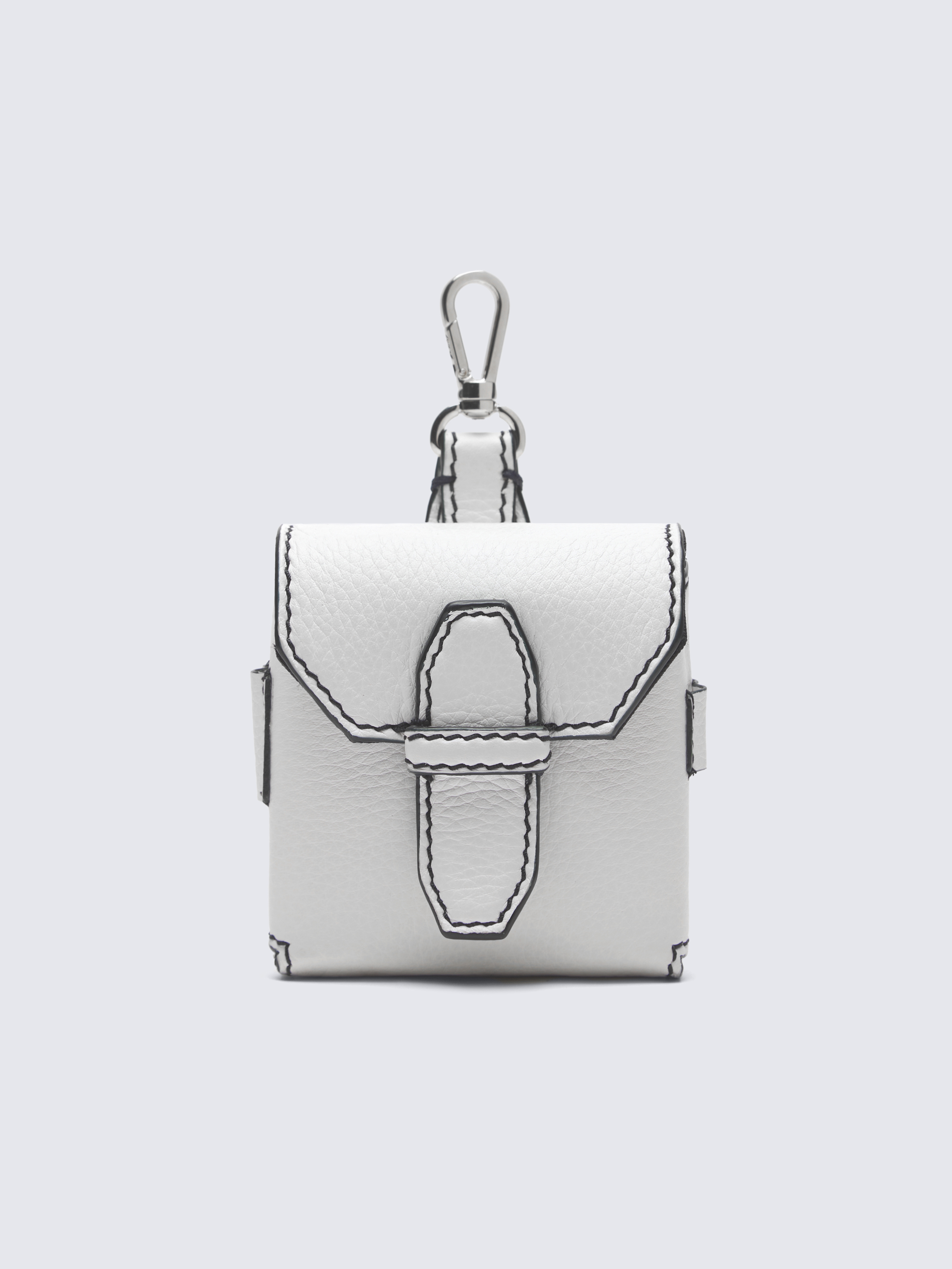 ホワイト グレインレザー ゴルフボールケース