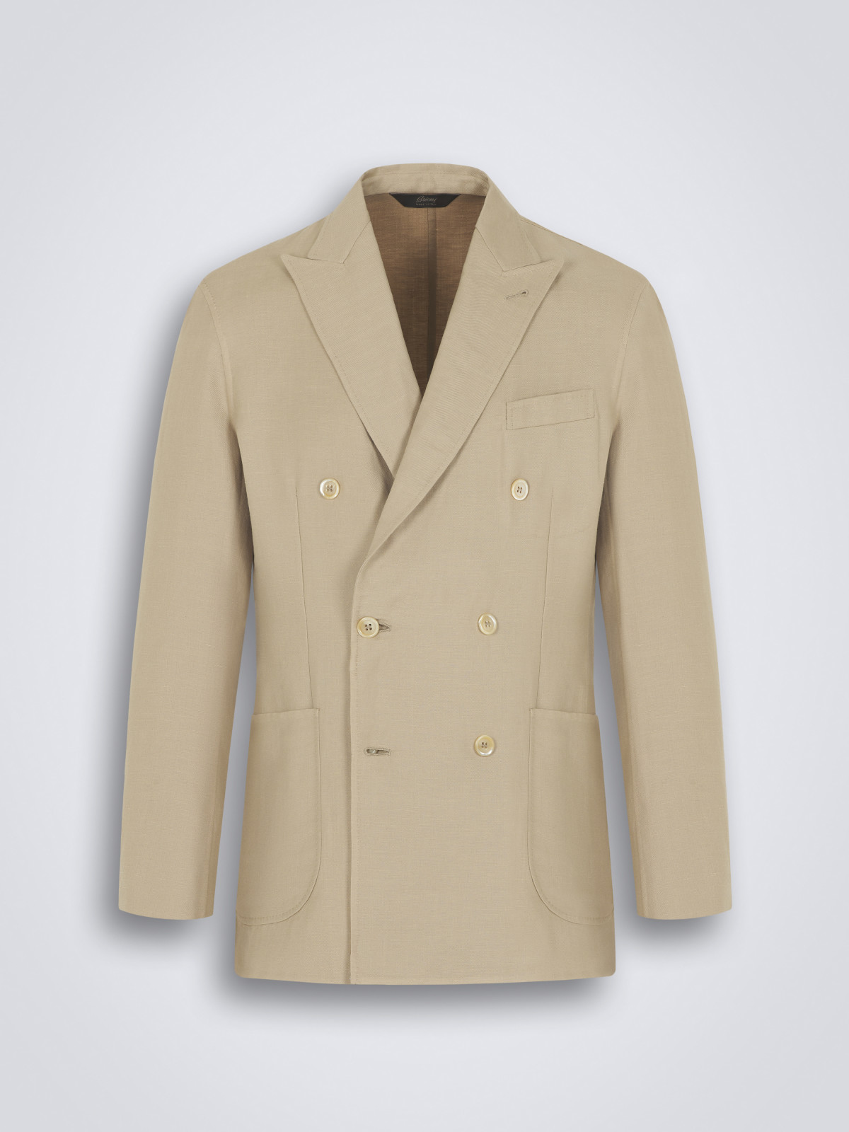 Beige linen, wool and silk double-splittable Leggera jacket | Brioni ...