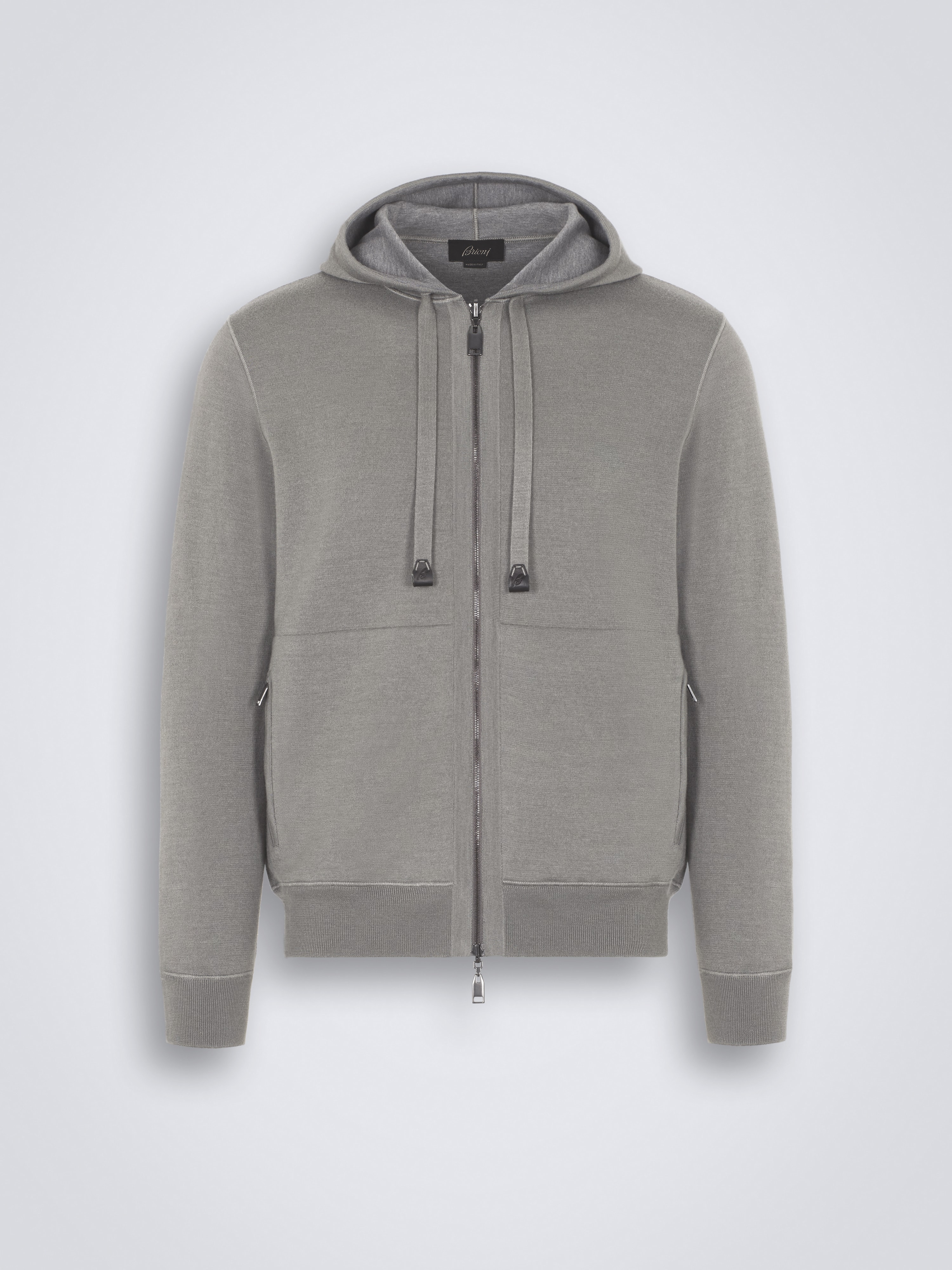 Grey cashmere and silk hoodie | Brioni® SK Official Store