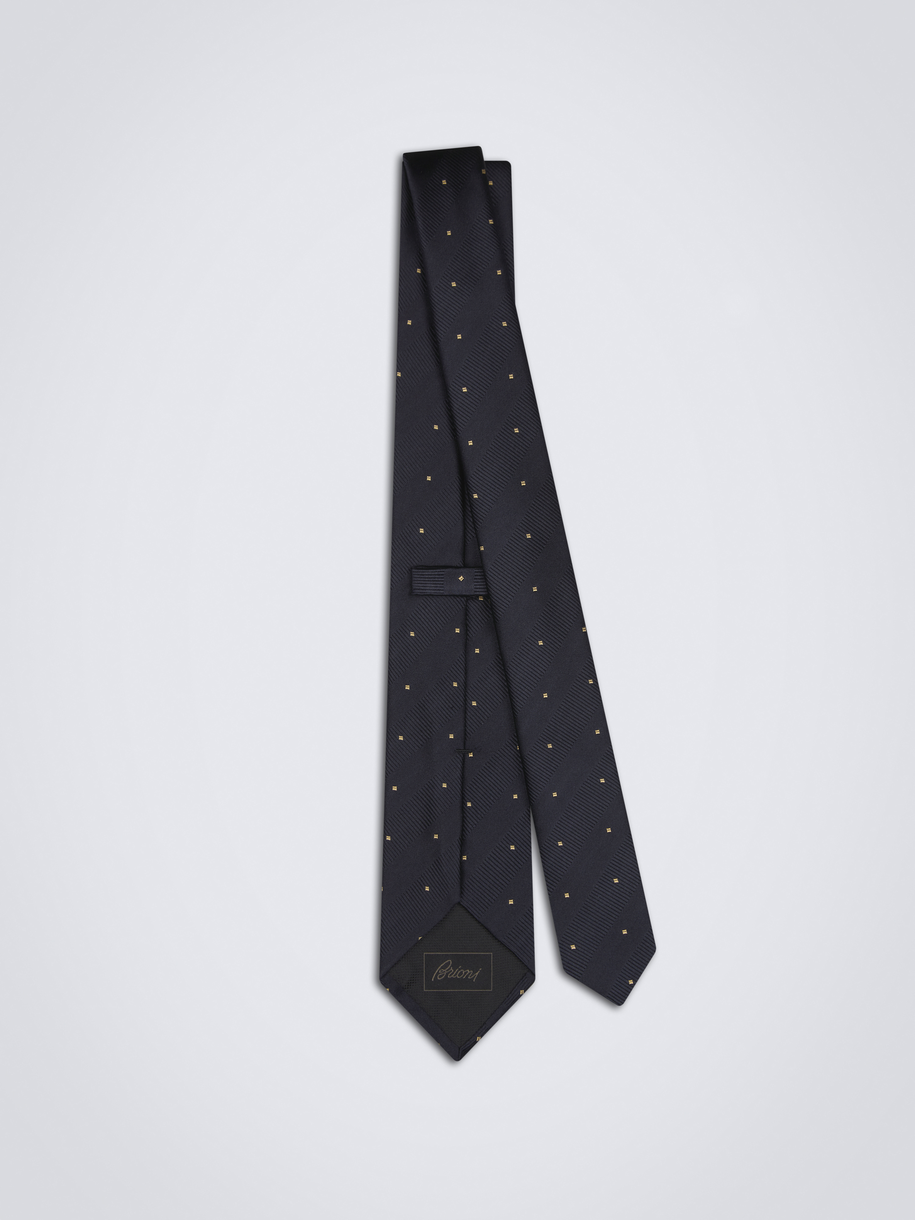 Midnight blue and yellow silk tie